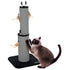 78cm 2-in-1 Cat Scratching Post with 3 Toy Feathers, Black