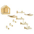 8 Piece Cat Shelves Set, with Cat House, Three Perches, Three Scratching Posts