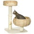 72cm Cat Tree Kitten Tower, with Sisal Scratching Post, Two Beds, Toy Ball