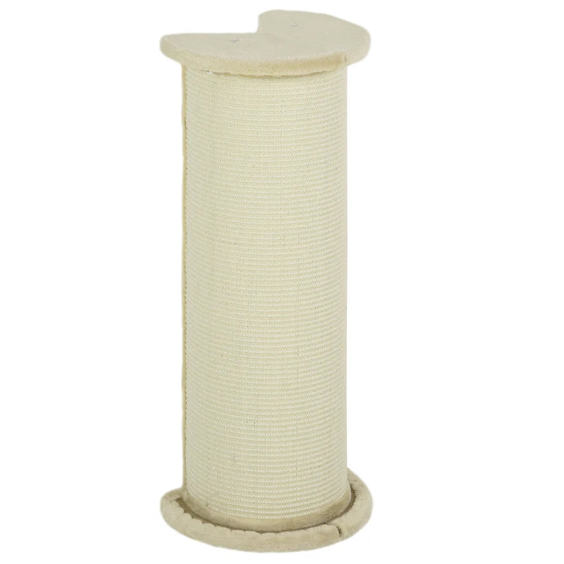 85cm Tall Cat Scratching Post, with Sisal Rope, Soft Plush, Anti Tip - Beige