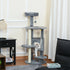 Cat Tree Tower for Indoor Cats 112cm Climbing Kitten Activity Center with Jute Scratching Post Perch Hanging Ball Toy Teasing Rope Dark grey