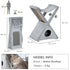 Two Tier Cat Tree for Indoor Cats Play Rest Activity Tower Plush Folding Relax Center w/ Scratching Post Hammock Pom Poms Grey