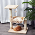 Scratch Post with Bed Cat Tree for Indoor Cats Sisal Scratching Posts Hammock Kitty Activity Centre Beige