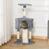 Corner Cat Tree for Indoor Cats, Kitten Tower with Scratching Post House Ladder Toy - Grey
