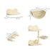 4PCs Wall-Mounted Cat Shelves w/ Scratching Post, Hammock, Nest - Beige