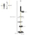 PawHut 240-270cm Floor-To-Ceiling Cat Tree, 5 Tier Cat Climbing Tower, with Bed, Hammock, Platforms, Black and Cream