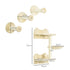 4 Piece Cat Shelf with Scratching Post, Wall-Mounted Cat Tree for Indoor Cat - Beige