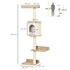 Wall-Mounted Cat Tree, with Cat House, Bed, Scratching Post - Beige