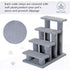 Dog Steps for Bed 4 Step Pet Stairs for Sofa Dog Cat Climb Ladder 63x43x60 cm Grey