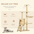 Cat Tree for Indoor Cats 135cm Kitten Tower Scratching Post Kitty Scratcher Climbing Tower with Ladder, Beige