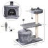 Cat Tree for Indoor Cats with Scratching Post Climbing Tower Kitty Activity Centre Condo Perch Jumping Platforms Grey 60L x 40W x 81H cm