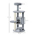 Cat Tree Tower for Indoor Cats 112cm Climbing Kitten Activity Center with Jute Scratching Post Perch Hanging Ball Toy Teasing Rope Dark grey