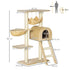 Cat Tree Tower for Indoor Cats Kitten Activity Centre Scratching Post w/ Hammock House Basket Ladder - Beige