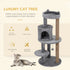 104 cm Cat Tree, Cat Condo Tree Tower, Cat Activity Centre with Scratching Posts, Plush Perch, Hanging Ball - Grey