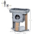 Cat Tree Tower for Indoor Cats CScratching Post Climbing Activity Centre w/Jute Scratching Pad, Toy Ball, Cat House - Grey
