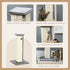 81cm Cat Scratcher, Vertical Full Scratcher w/ Natural Sisal Rope, Hanging Ball, Soft Plush - Grey