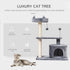 Cat Tree for Indoor Cats with Scratching Post Climbing Tower Kitty Activity Centre Condo Perch Jumping Platforms Grey 60L x 40W x 81H cm