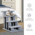 Dog Steps for Bed 4 Step Pet Stairs for Sofa Dog Cat Climb Ladder 63x43x60 cm Grey