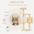 Cat Tree for Indoor Cats Pet Activity Centre Kitty Condo Climbing Scratching Post with Toys 4-tier 114cm Tall Beige