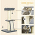 Cat Tree Tower with Scratching Posts, Pad, Bed, Toy Ball-Dark Grey