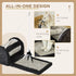 Cat Scratcher, Sisal Cat Scratching Board Mat Pad with Roller, Feather Toy, 44 x 24 x 16 cm, Grey