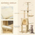 Cat Tree for Indoor Cats 135cm Kitten Tower Scratching Post Kitty Scratcher Climbing Tower with Ladder, Beige