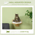 Wall-Mounted Cat Shelf with Cushion, Guardrails, 34 x 34 x 10.5cm
