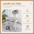 96cm Cat Tree for Indoor Cats Condo Sisal Scratching Post Cat Tower Kitten Play House Dangling Ball Activity Centre Furniture Grey