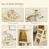 Cat Tree for Indoor Cats 135cm Kitten Tower Scratching Post Kitty Scratcher Climbing Tower with Ladder, Beige