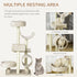 Cat Tree for Indoor Cats Kitten Pet Scratching Post Perch Activity Center Scratcher Climb Post Play House Arch with Tunnel 105cm Tall Beige