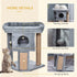 Cat Tree Tower for Indoor Cats CScratching Post Climbing Activity Centre w/Jute Scratching Pad, Toy Ball, Cat House - Grey