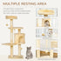 Cat Tree for Indoor Cats Pet Activity Centre Kitty Condo Climbing Scratching Post with Toys 4-tier 114cm Tall Beige