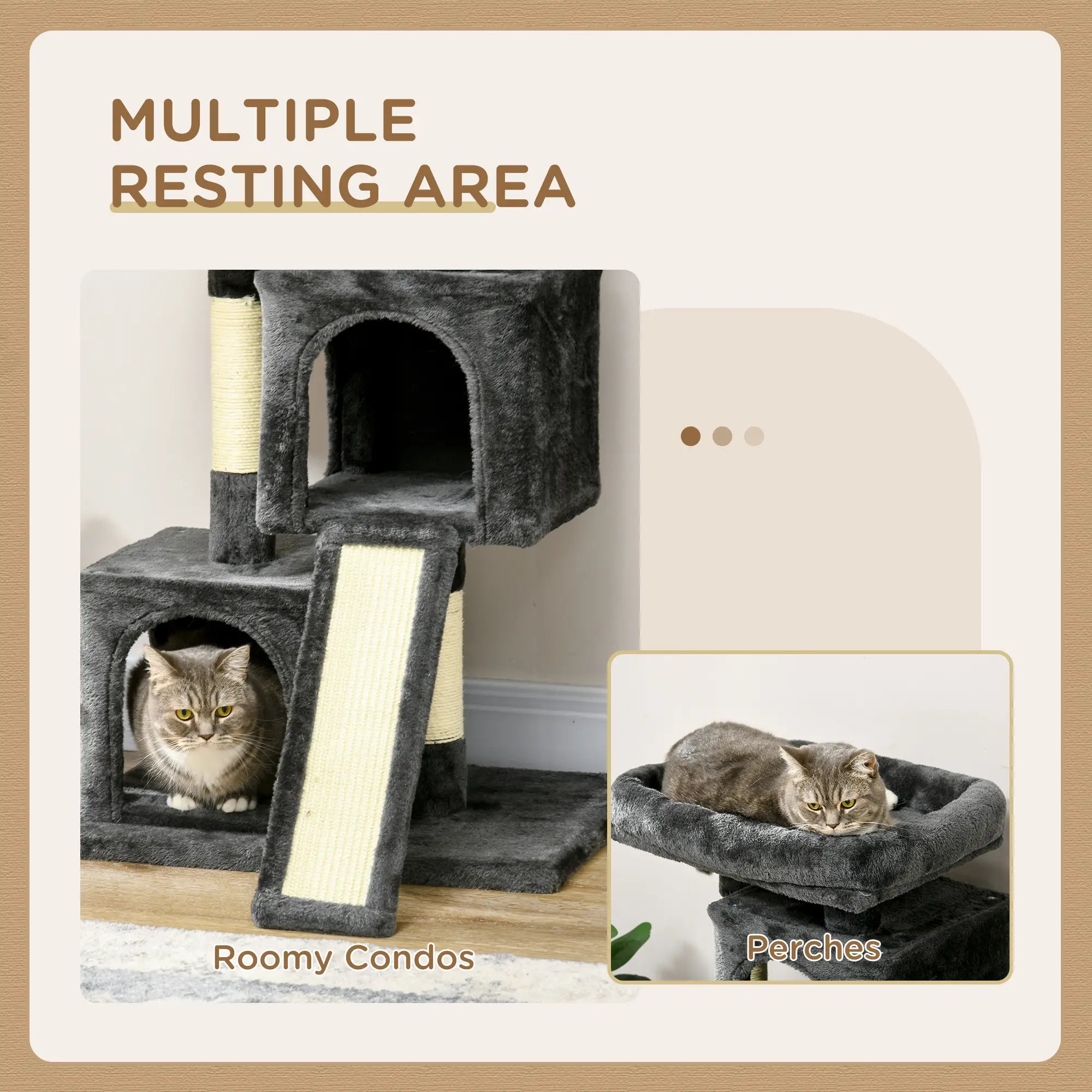 Cat Tree for Indoor Cats 83cm Cat Scratching Post Scratch Board Kitten Tower Climbing Frame Black