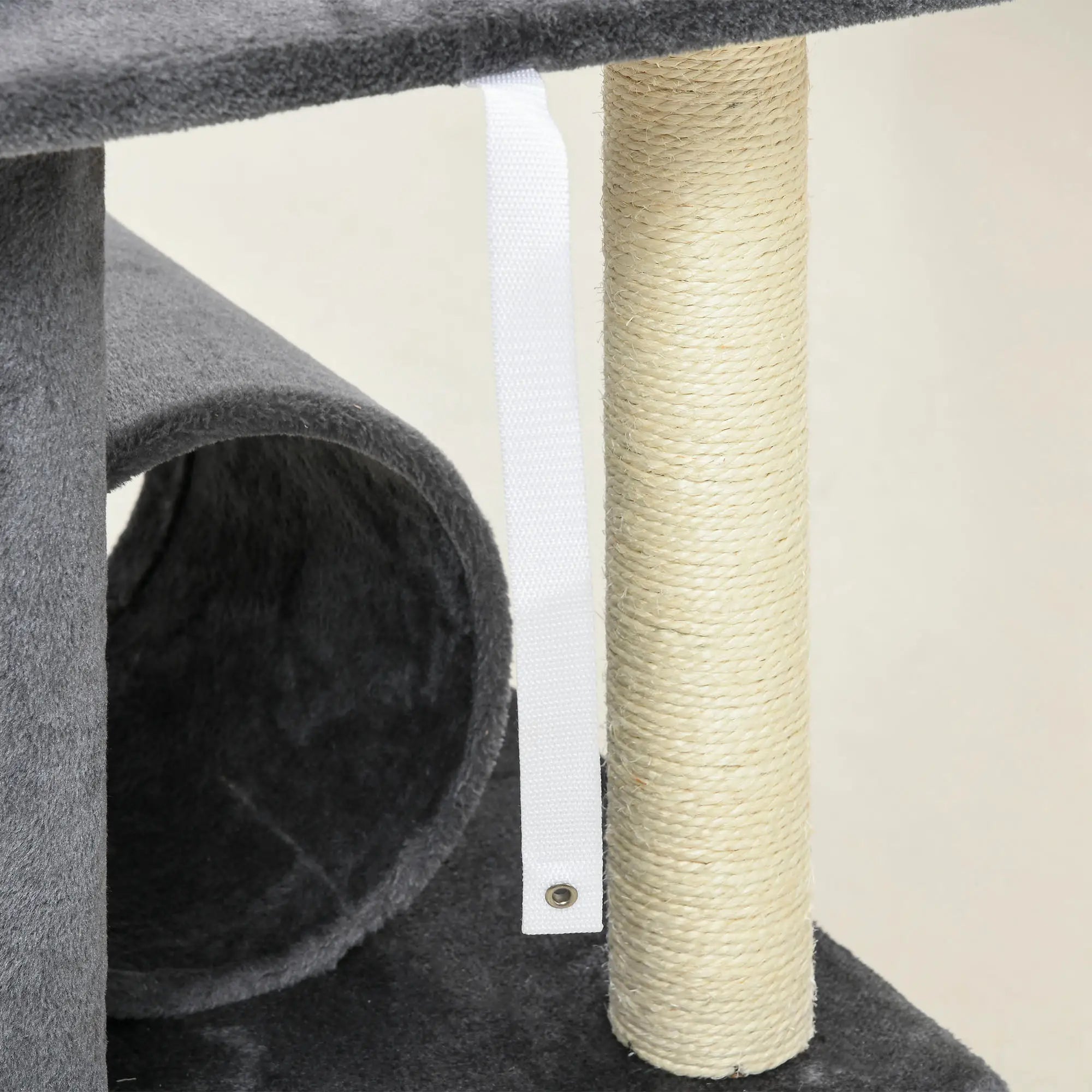 121cm Cat Tree Tower for Indoor Cats Kitten Activity Centre Scratching Post with Bed Tunnel Perch Interactive Ball Toy Grey