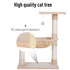 Scratch Post with Bed Cat Tree for Indoor Cats Sisal Scratching Posts Hammock Kitty Activity Centre Beige