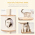 Wall-Mounted Cat Tree, with Cat House, Bed, Scratching Post - Beige