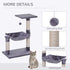 Cat Scratch Post with Bed Cat Tree for Indoor Cats Sisal Scratching Posts Hammock Kitty Activity Centre Grey