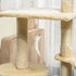 Cat Tree for Indoor Cats 135cm Kitten Tower Scratching Post Kitty Scratcher Climbing Tower with Ladder, Beige
