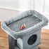 Cat Tree Tower for Indoor Cats CScratching Post Climbing Activity Centre w/Jute Scratching Pad, Toy Ball, Cat House - Grey