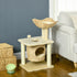 Cat Tree for Indoor Cats with Scratching Posts, Cat House, Bed, Toy Ball, Beige