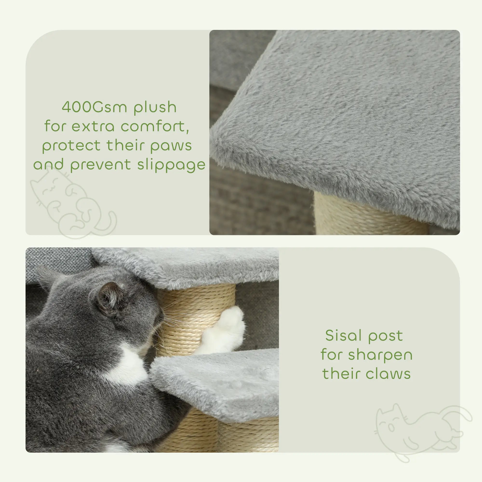 Pet Stairs 3-step Pet Ladder Cat dog Stairs Climb Ladder Cat Tree, Grey