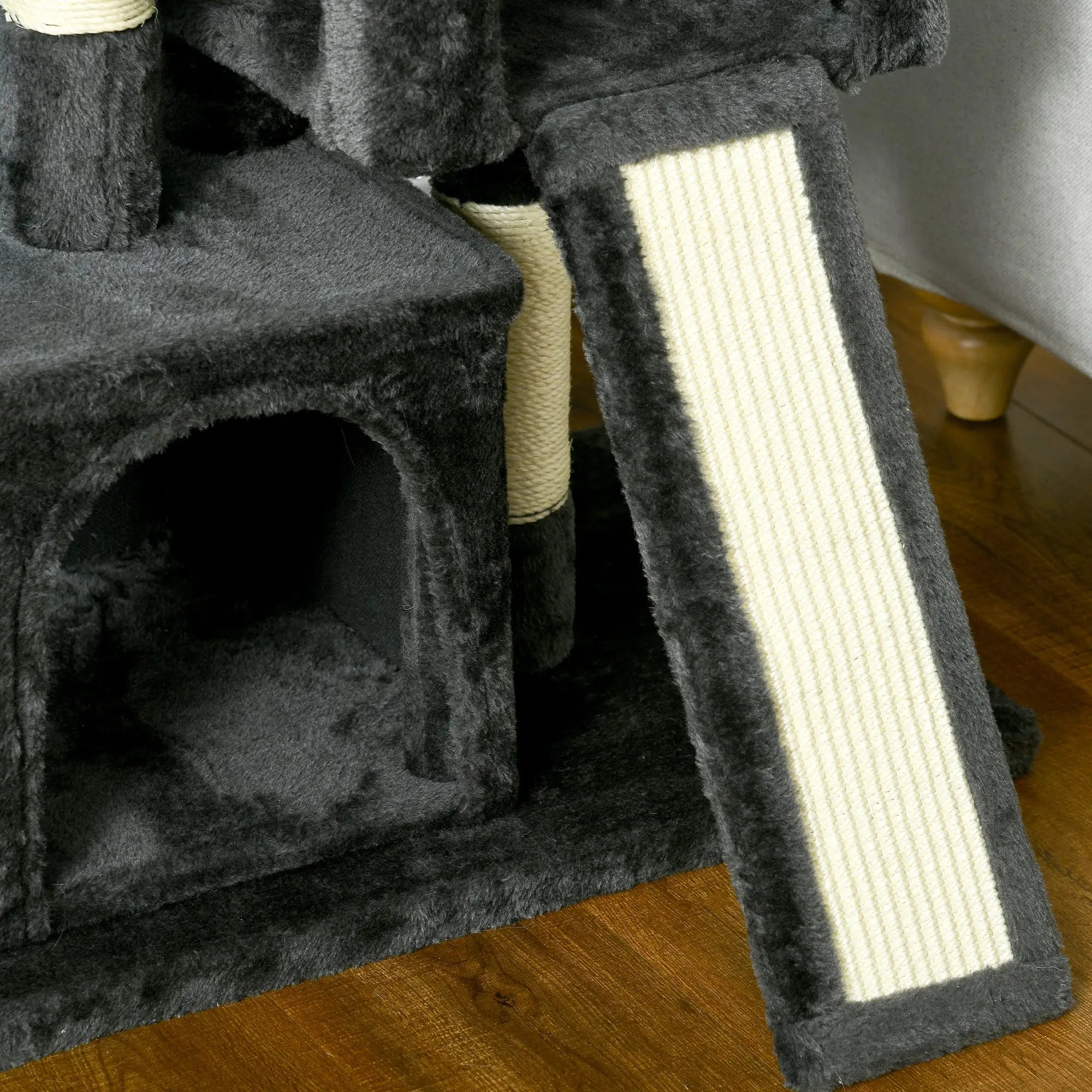 Cat Tree for Indoor Cats 83cm Cat Scratching Post Scratch Board Kitten Tower Climbing Frame Black
