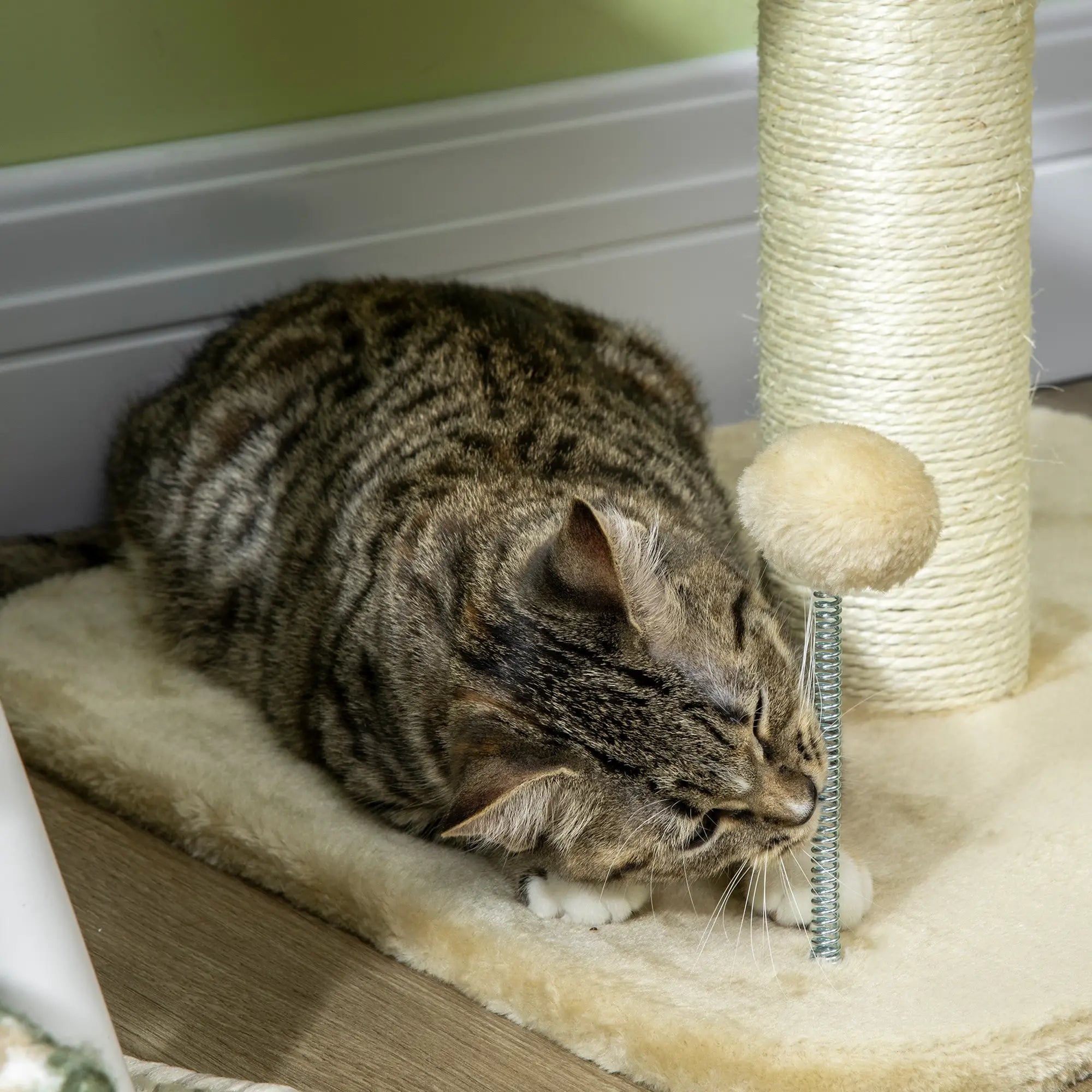 51cm Cat Tree Kitten Tower, with Sisal Scratching Post, Top Bed, Toy Ball
