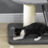 Cat Tree Tower with Scratching Posts, Pad, Bed, Toy Ball-Dark Grey