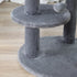 104 cm Cat Tree, Cat Condo Tree Tower, Cat Activity Centre with Scratching Posts, Plush Perch, Hanging Ball - Grey