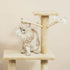 Cat Tree for Indoor Cats 135cm Kitten Tower Scratching Post Kitty Scratcher Climbing Tower with Ladder, Beige