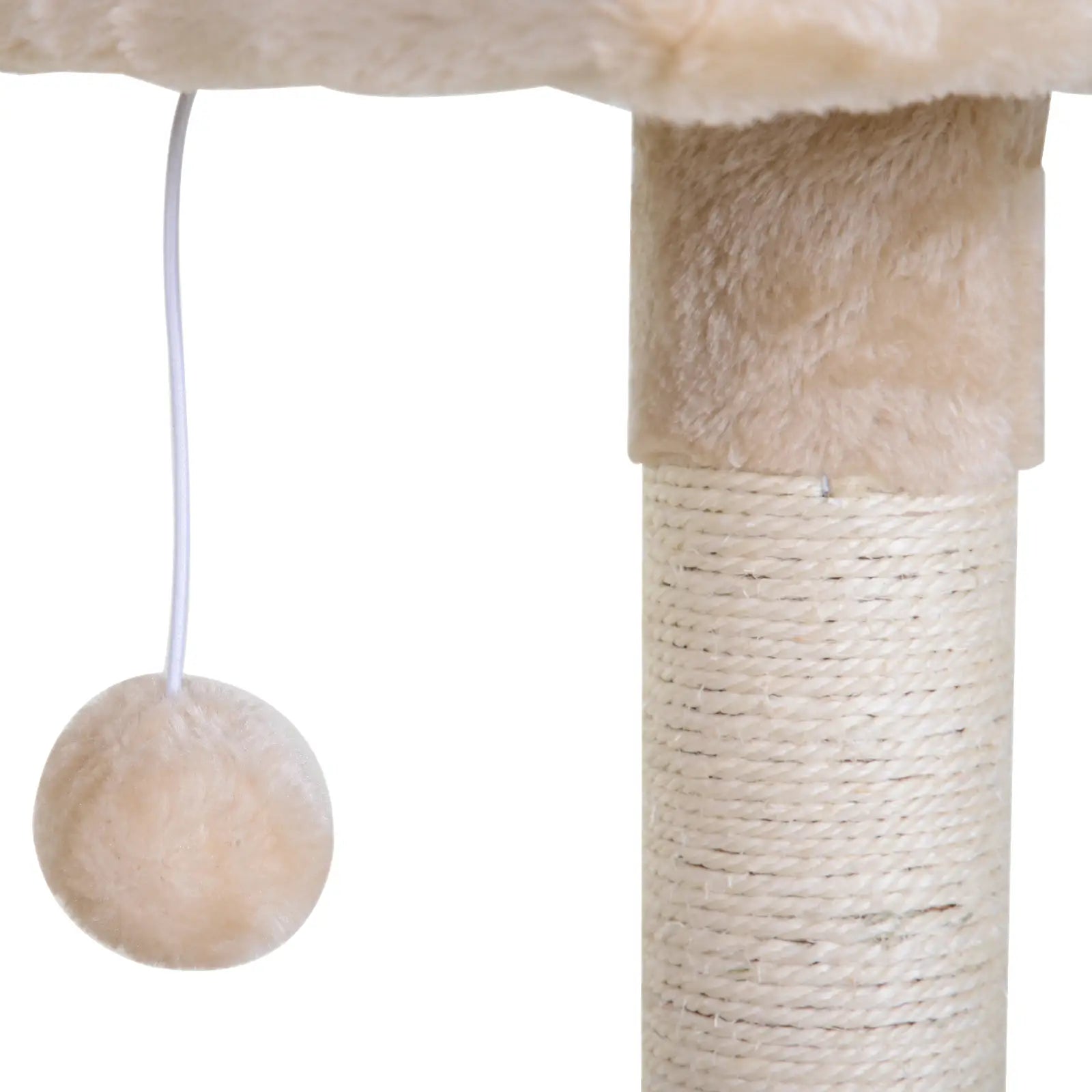 Scratch Post with Bed Cat Tree for Indoor Cats Sisal Scratching Posts Hammock Kitty Activity Centre Beige
