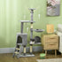 Cat Scratching Post Cat Tree for Indoor Cats Climbing Tower Scratcher w/ Ladder Kitty Activity Centre 135cm Grey
