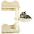 4 Piece Cat Shelf with Scratching Post, Wall-Mounted Cat Tree for Indoor Cat - Beige