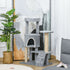 100 cm Cat Tree, Cat Condo Tree Tower for Indoor Cats, Cat Activity Centre with Scratching Posts, Plush Perch, Ladder, Hanging Ball - Light Grey
